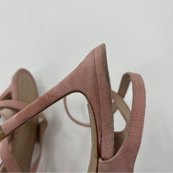 Stuart Weitzman Align Pink/blush Suede Heels Sandals -Size 7 - Picture 10 of 13